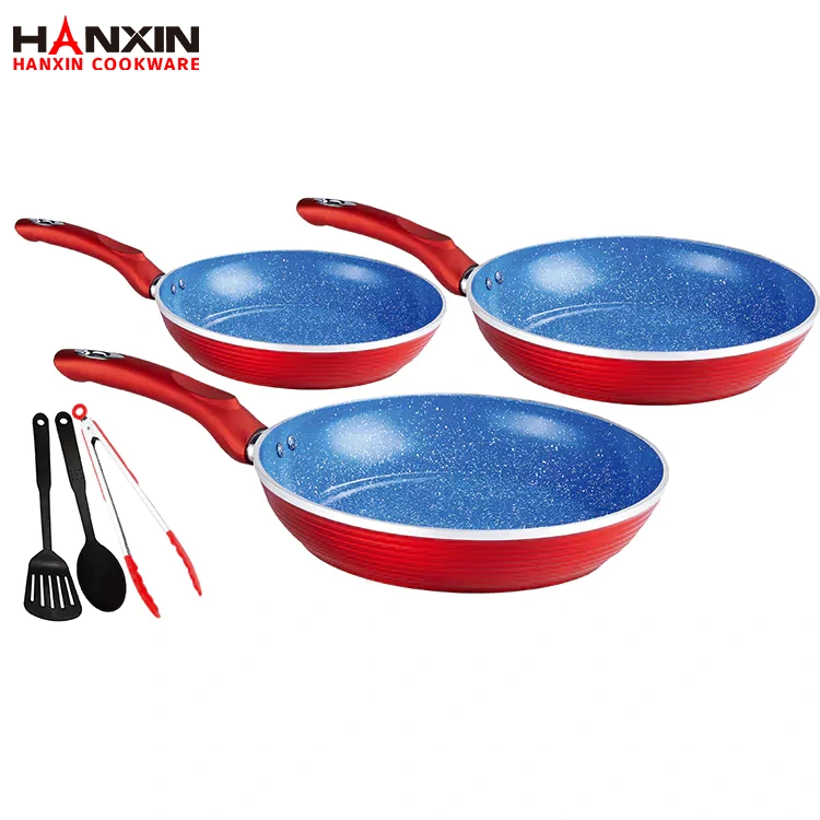 Juego de utensilios de cocina con revestimiento de mármol cerámico de aluminio Juego de utensilios de cocina con revestimiento de mármol cerámico de aluminio