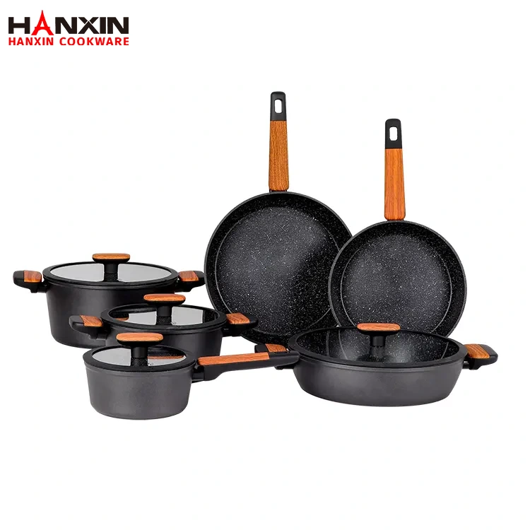 Juego de utensilios de cocina antiadherentes forjados de aluminio