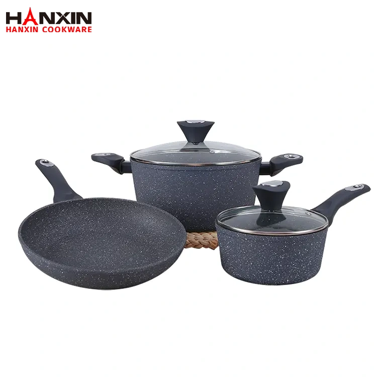 Juego de utensilios de cocina con revestimiento de mármol antiadherente de aluminio Juego de utensilios de cocina con revestimiento de mármol antiadherente de aluminio
