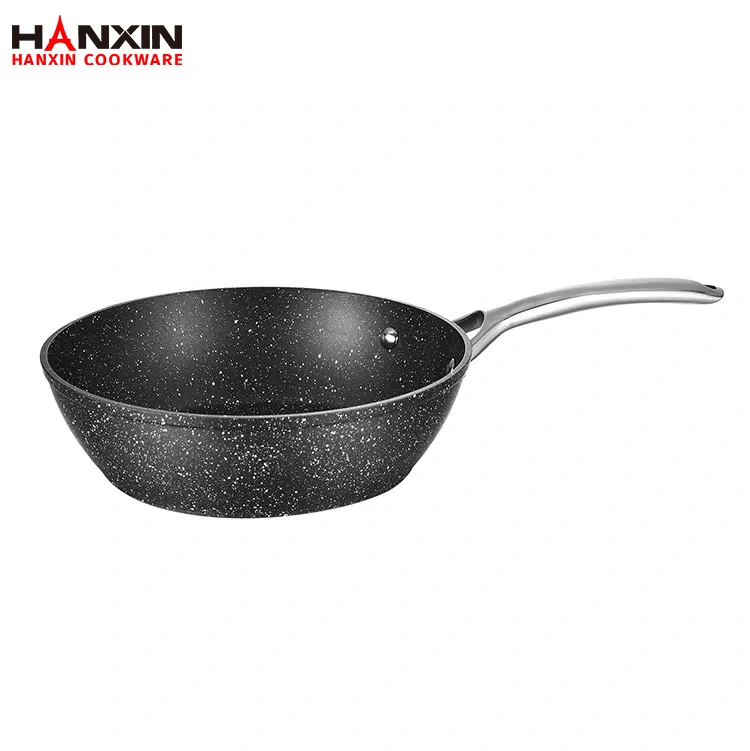 Sartén profunda con revestimiento de mármol antiadherente de aluminio